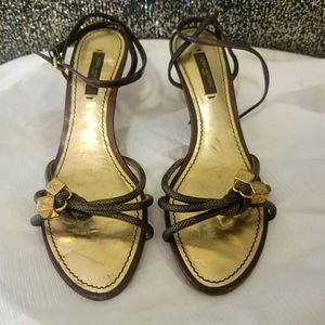 Louis Vuitton sz. 36.5 Damier Feel Free wedge